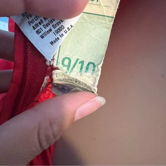 Vintage Alfred Angelo Flirtations Red Southern Belle Lace Tiered Prom Dress - Picture 12 of 14